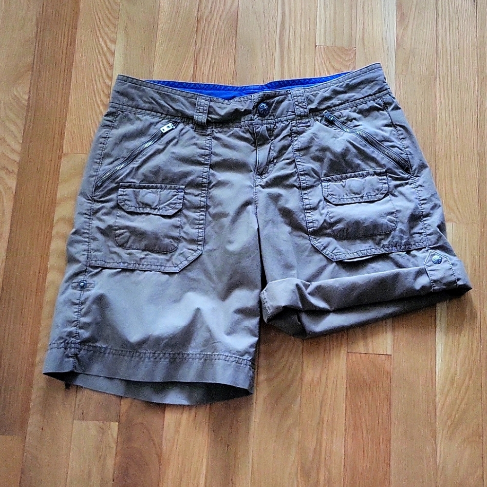Athleta Coastal Cargo Convertible Hiking Shorts - Khaki/Green - Size 4